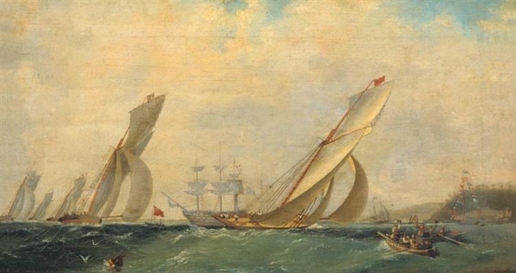 Frigate on a sea, 1838 - Iwan Konstantinowitsch Aiwasowski