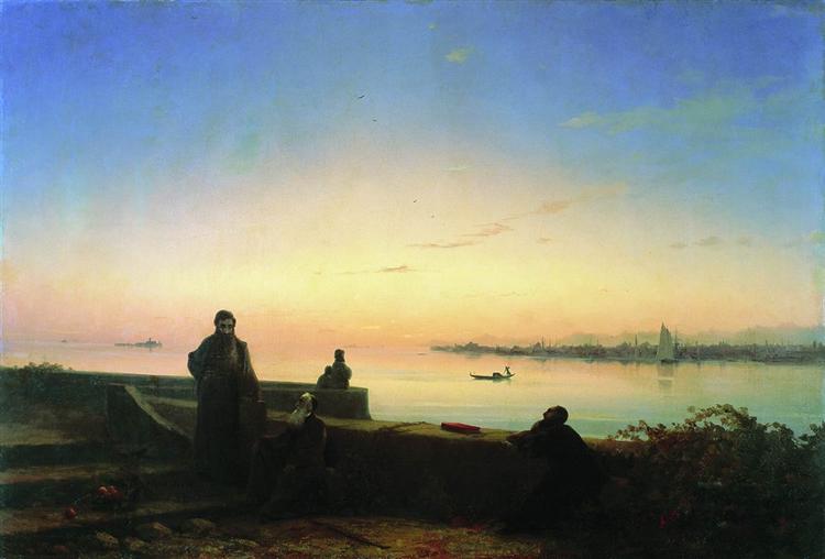 Mhitarists on island of St. Lazarus, 1843 - Ivan Aïvazovski