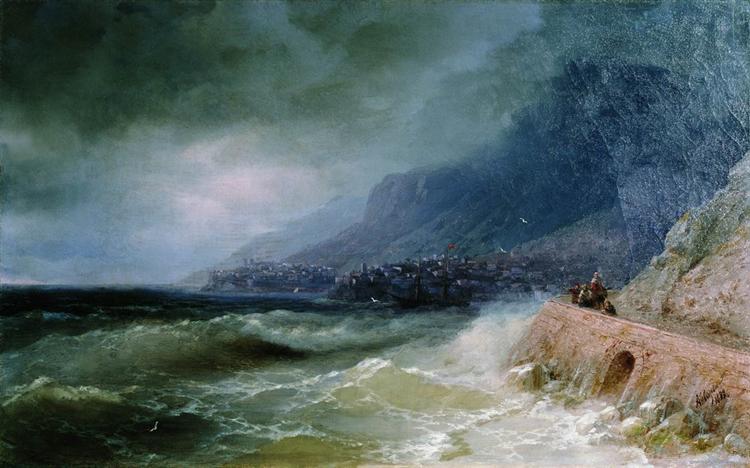 Surf near coast of Crimea, 1880 - Iwan Konstantinowitsch Aiwasowski