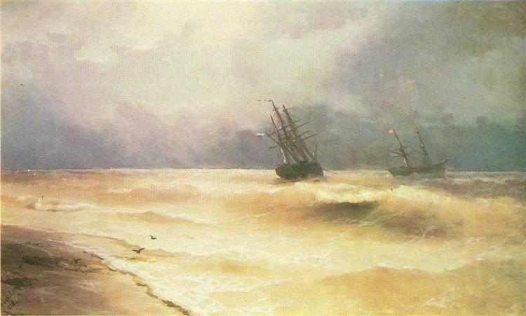 Surf near coast of Crimea, 1892 - Ivan Konstantinovich Aivazovskii