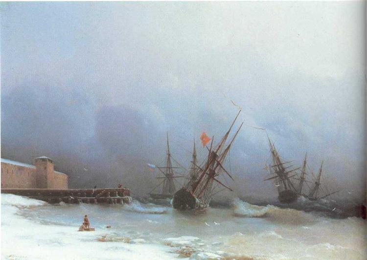 Warning of storm, 1851 - Iván Aivazovski
