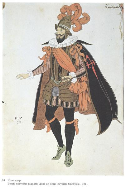 Costume design for the drama of Lope de Vega's "Fuente Ovejuna", 1911 - Ivan Bilibin
