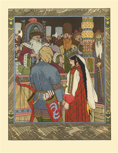 Illustration for the Tale of Prince Ivan, The Firebird and the Grey Wolf, 1899 - Ivan Bilibine