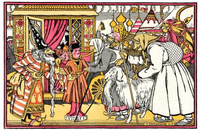 Illustration for the tale "Wooden Prince" by Alexander Roslavlev, 1909 - Iván Bilibin