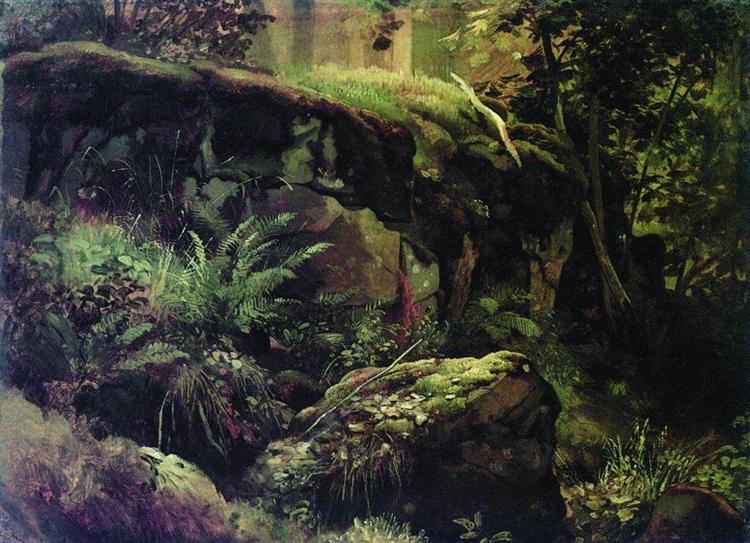 Stones in the forest. Valaam, 1858 - 1860 - Iwan Iwanowitsch Schischkin