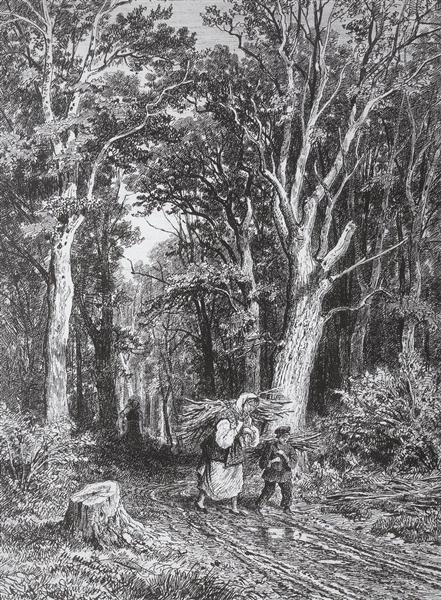 The road in forest, 1869 - Iwan Iwanowitsch Schischkin