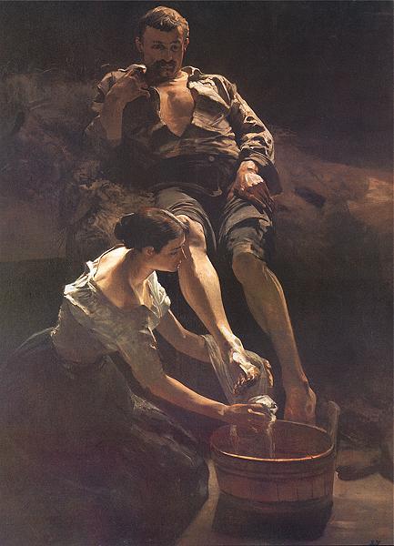 Washing of feet, 1887 - Яцек Мальчевский