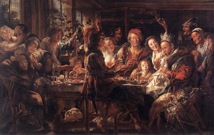 The Bean King, c.1645 - Якоб Йорданс