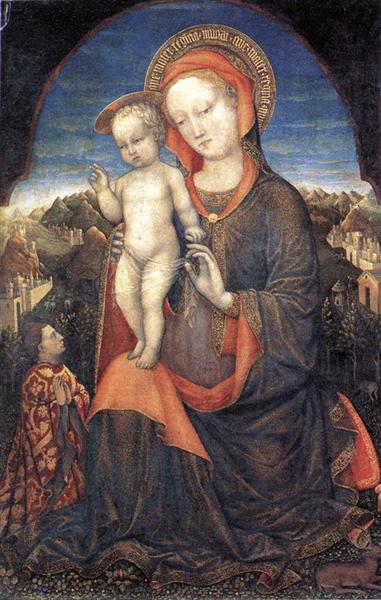 The Madonna of Humility adored by Leonello d'Este, c.1450 - Jacopo Bellini