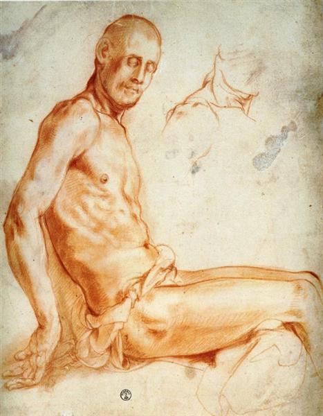 Christ Seated, as a Nude Figure, c.1526 - 蓬托莫