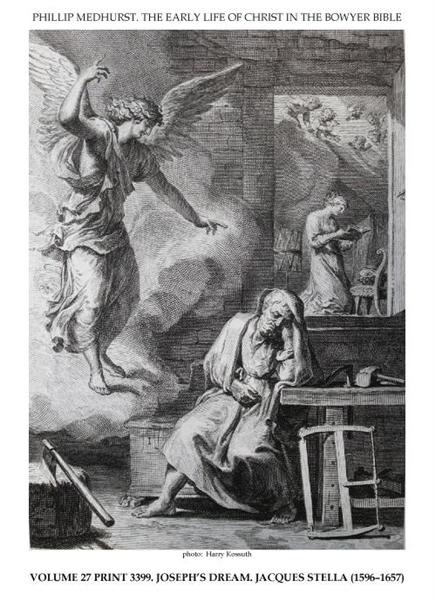 Early life of Christ in the Bowyer Bible print 9 of 21. dream of Saint Joseph - Jacques Stella