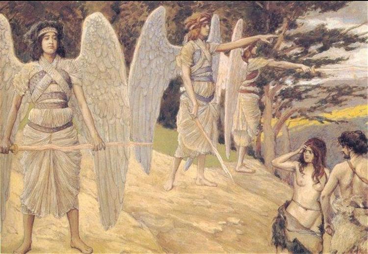 Adam and Eve Driven from Paradise, c.1896 - c.1902 - James Tissot