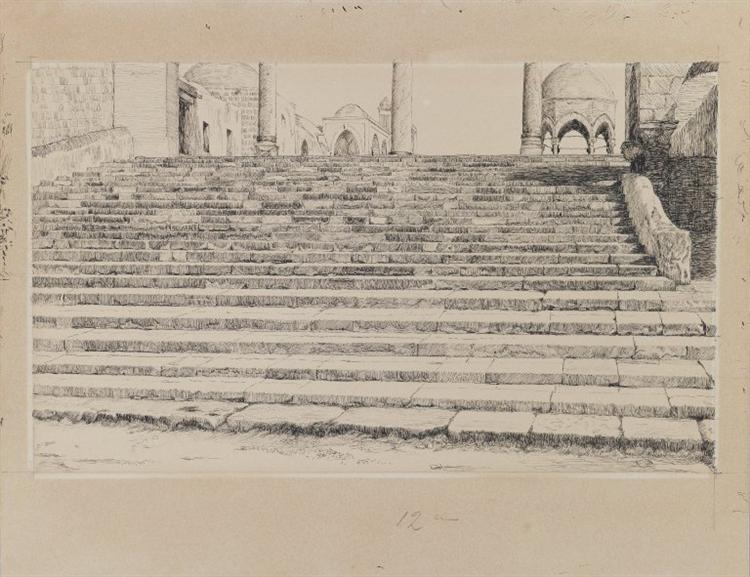 Staircase of the Court, Haram, 1886 - 1889 - James Tissot
