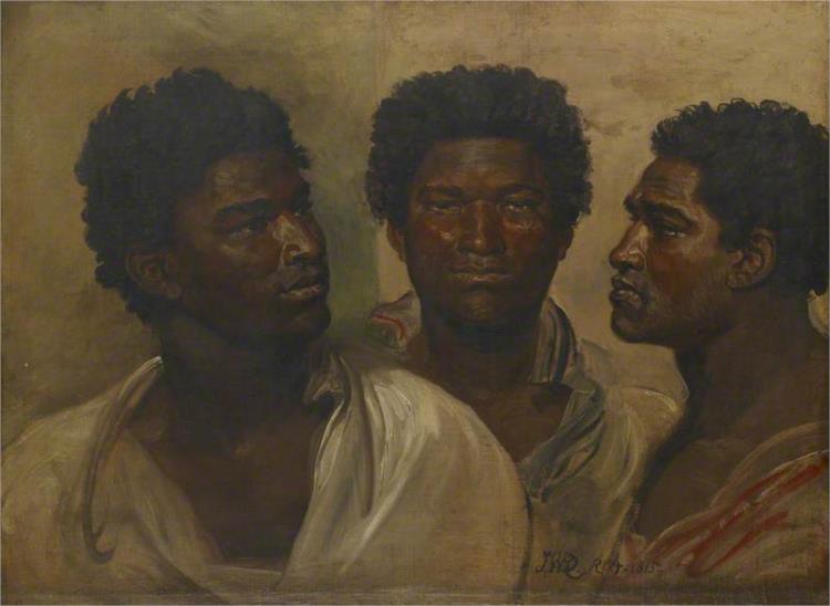 Three Views of the Head of a Native (probably a Sakalava), Madagascar, 1815 - James Ward