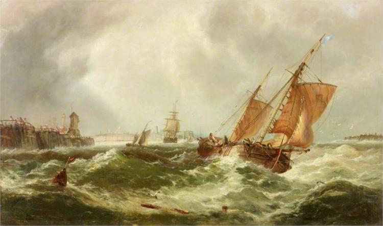 Boats Leaving Harbour, 1868 - James Webb