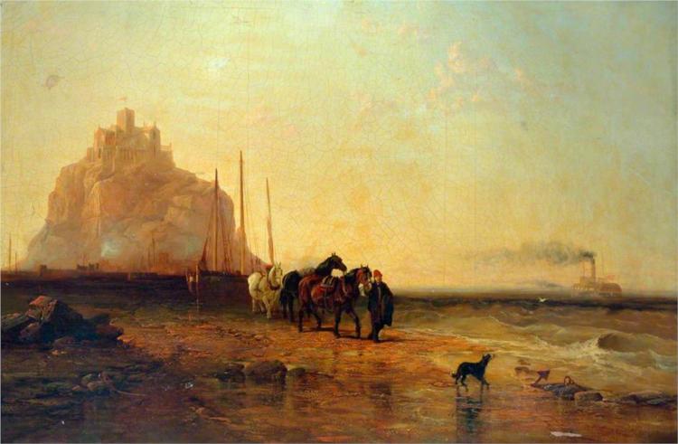 Evening off St Michael's Mount, 1855 - James Webb