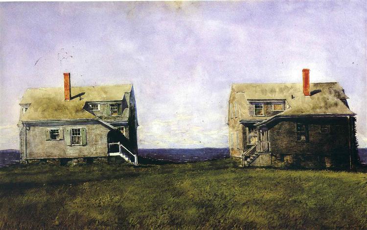 Twin Houses, 1969 - Jamie Wyeth