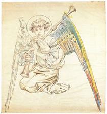 Angel with flutes - Jan Matejko