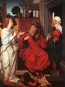 Abraão, Sara e o Anjo - Jan Provoost