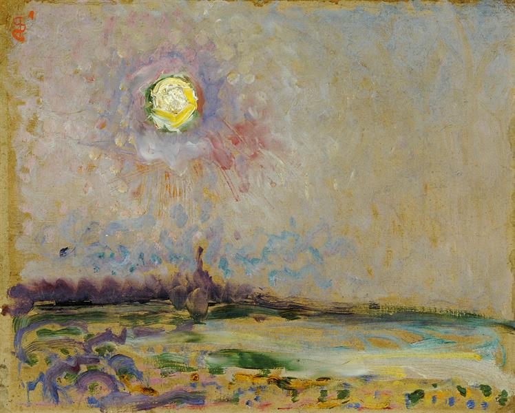 Landscape with full moon, c.1910 - Ян Слёйтерс