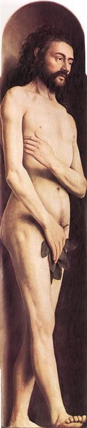 Adam, from the left wing of the Ghent Altarpiece - Jan van Eyck