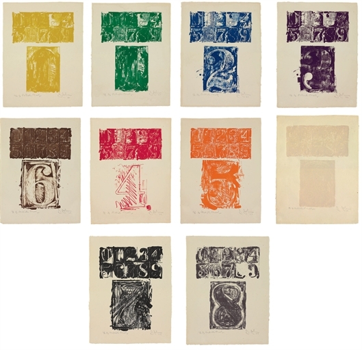0-9 (ULAE 19), 1963 - Jasper Johns
