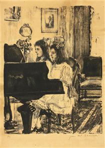 Fetițe la pian - Jean Alexandru Steriadi