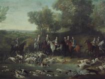 Louis XV Hunting Deer in the Saint-Germain Forest - Жан-Батист Одри