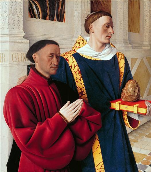 Etienne Chevalier with St. Stephen, c.1454 - Жан Фуке