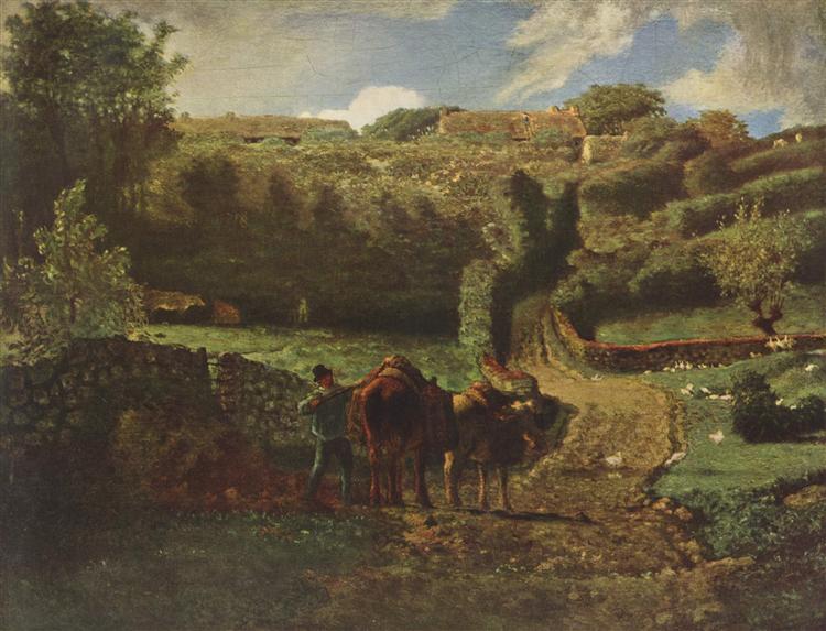 Manor farm Cousin in Greville, 1855 - Jean-Francois Millet