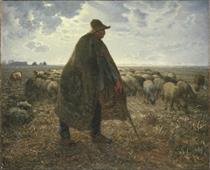 Вівчар жене отару - Жан-Франсуа Мілле