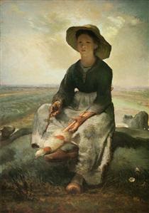 Молодая пастушка - Жан-Франсуа Милле