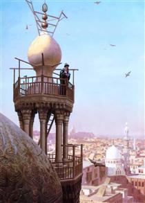 A Muezzin Calling from the Top of a Minaret the Faithful to Prayer - Жан-Леон Жером