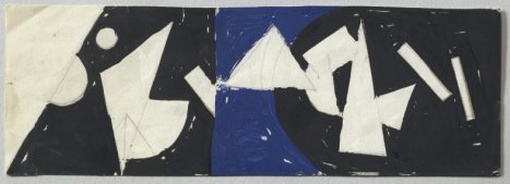 Relief méta-mécanique bleu - noir – blanc, 1955 - 尚·丁格利