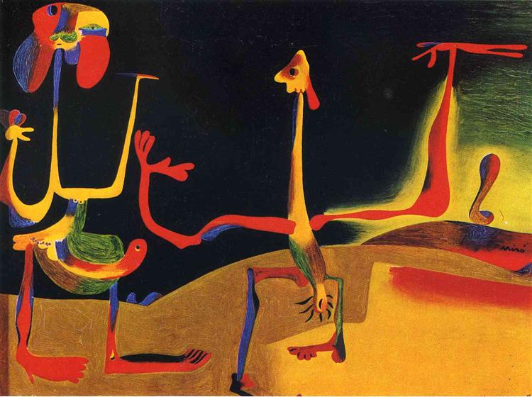 Man and Woman in Front of a Pile of Excrement, 1936 - Joan Miró