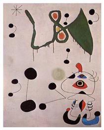 Dona i ocell en la nit - Joan Miró