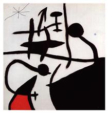 Dona i ocells en la nit - Joan Miró