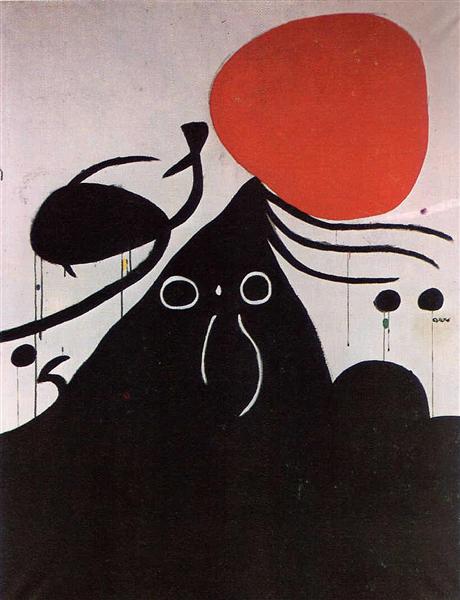 Dona davant la lluna I, 1974 - Joan Miró