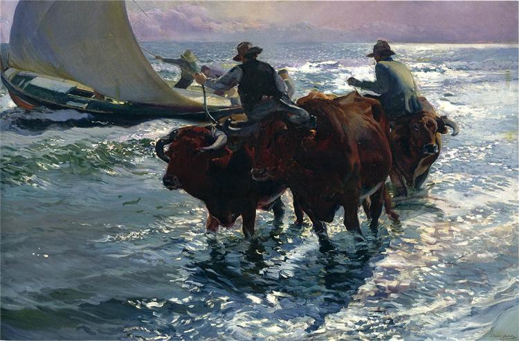 Bulls in the Sea, 1903 - Joaquin Sorolla