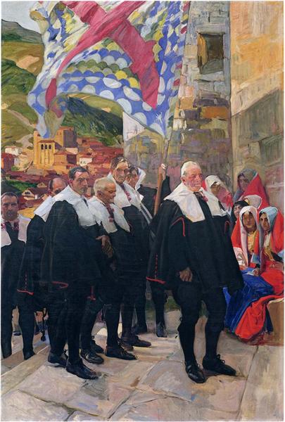 Navarre, the Town Council of Roncal, 1914 - Joaquin Sorolla