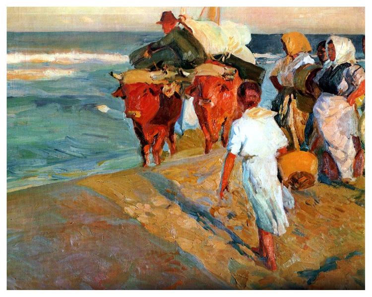 Pulling the Boat, 1916 - Joaquín Sorolla