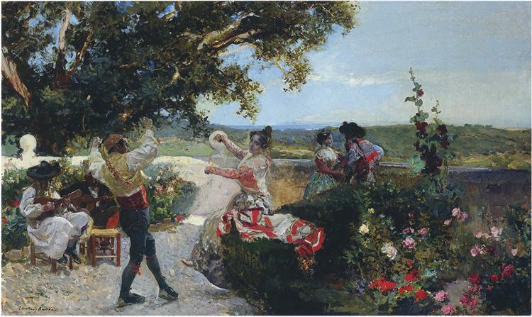 Valencian dance in an orange grove, 1898 - Хоакін Соролья
