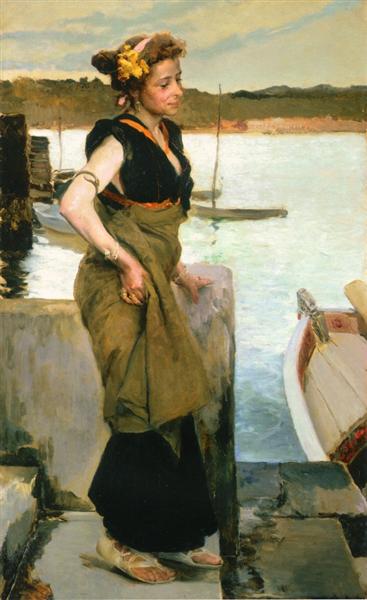 Waiting, 1888 - Joaquín Sorolla