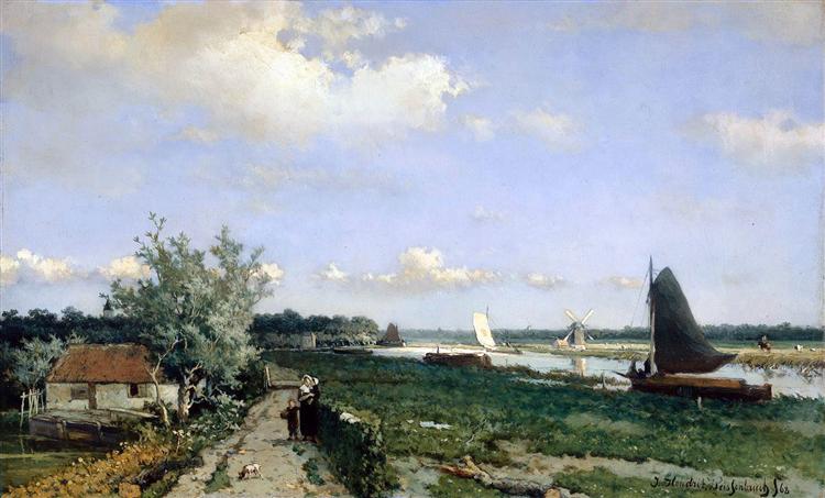 Canal at Rijswijk, 1868 - Иохан Хендрик Вейсенбрух