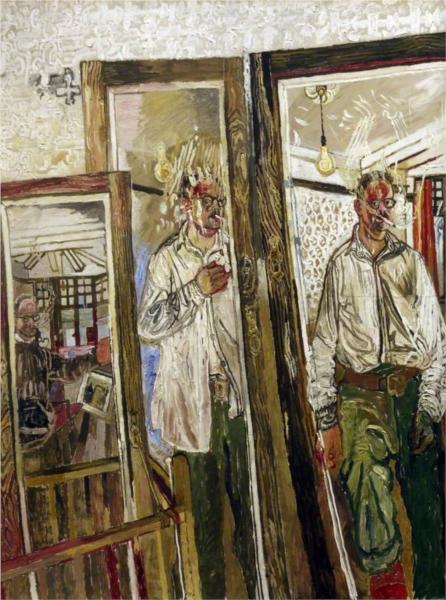 Three Self-Portraits with a White Wall, 1957 - John Bratby