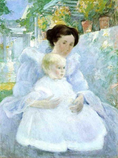 Mother and Child, c.1897 - Джон Генри Твахтман (Tуоктмен)