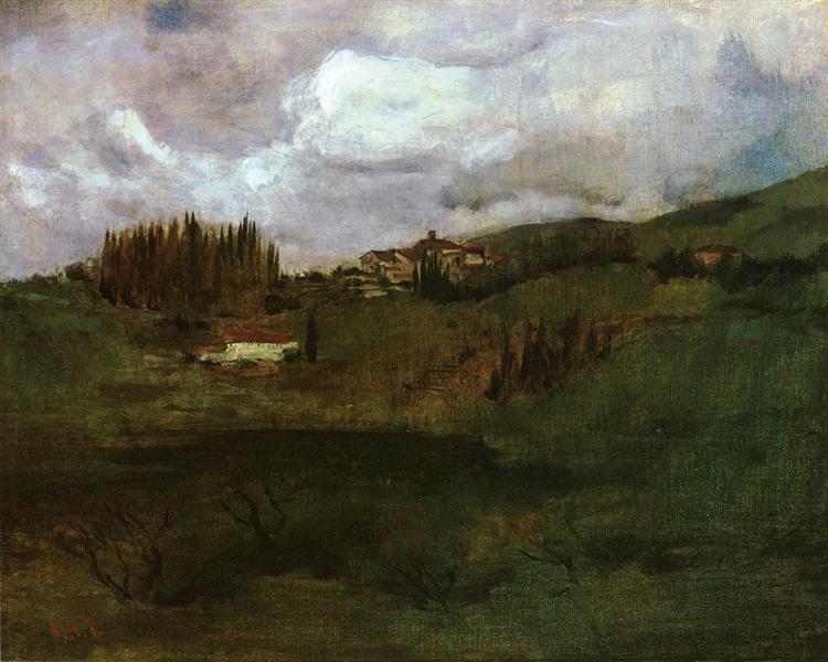 Tuscan Landscape - Джон Генри Твахтман (Tуоктмен)