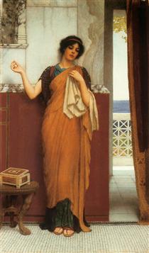 A Stitch in Time (Idle Thoughts) - John William Godward