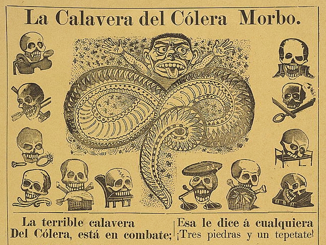 The calavera of the morbid cholera - Хосе Гуадалупе Посада