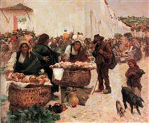 The bakers, a market in Figueiró - Jose Malhoa